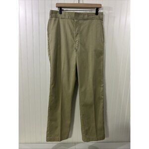 Dickies Men 34 x 32 Khaki Beige Pants Zippered Belt Loops